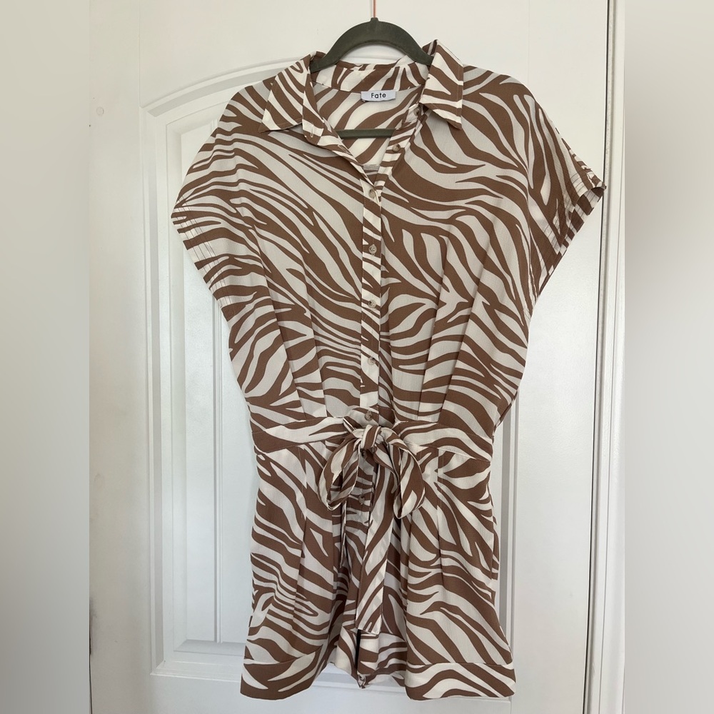 Fate Zebra Print Romper